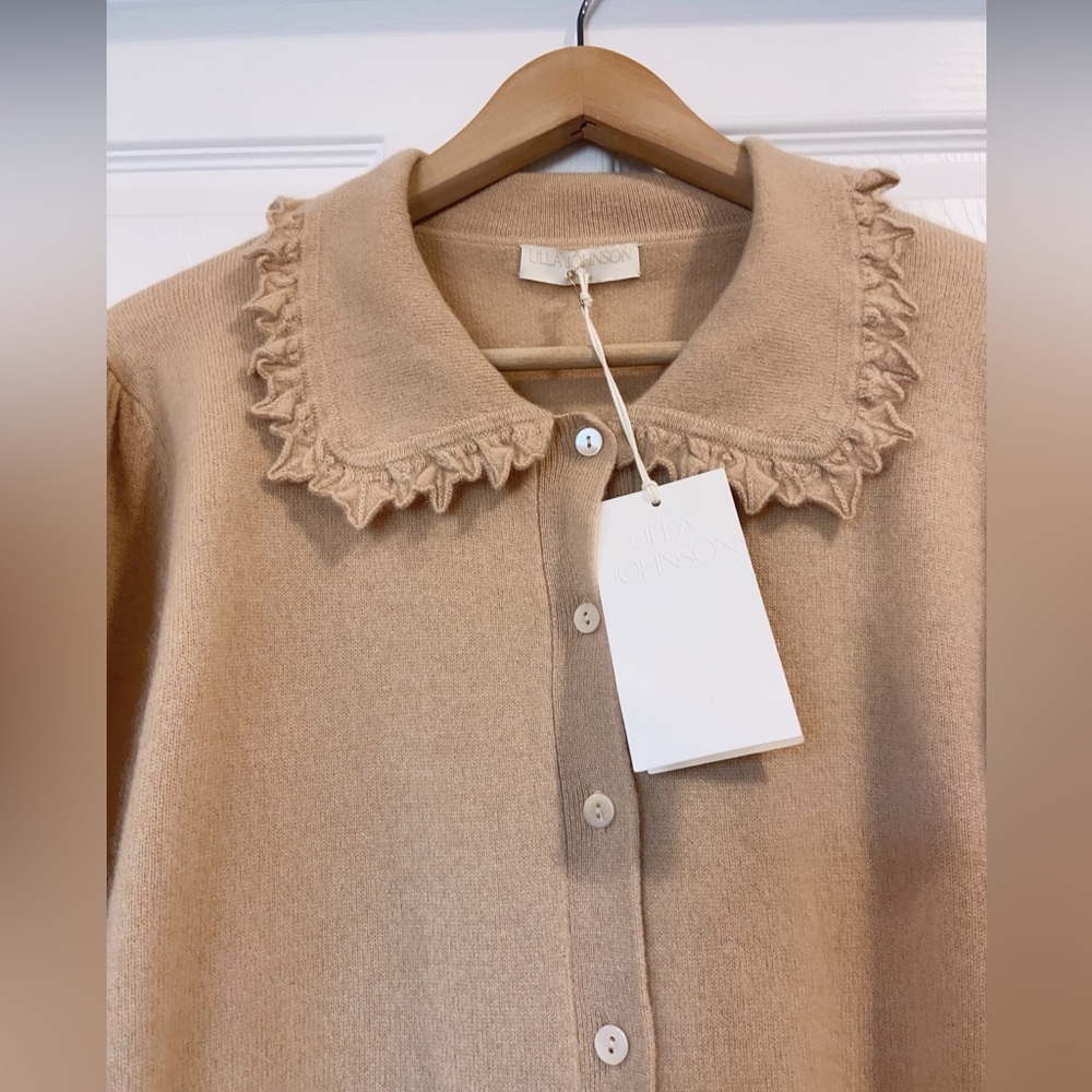 NWT $490 Ulla Johnson Kalila Frill Collar Cashmere Cardigan - Picture 5 of 6